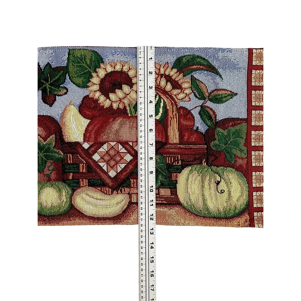 Woven Tapestry Placemats Fall Autumn Farm Harvest‎ Sunflowers Set Of 4